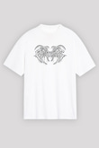 Ghostemane Baskılı Beyaz Unisex Oversize Tişört - Tshirt