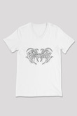 Ghostemane Baskılı Beyaz Unisex V Yaka Tişört - Tshirt