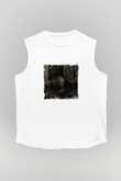 Ghostface Killah Baskılı Unisex Beyaz Kolsuz Tişört
