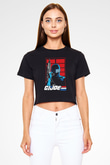 GI JOE Siyah   Crop Top Tişört