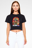 GI JOE Siyah   Crop Top Tişört