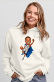 Giannis Antetokounpma Baskılı Beyaz Unisex Kapüşonlu Sweatshirt
