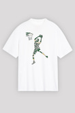 Giannis Antetokounpma Baskılı Beyaz Unisex Oversize Tişört - Tshirt