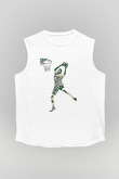 Giannis Antetokounpma Baskılı Beyaz Unisex Kolsuz Tişört - Tshirt