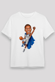 Giannis Antetokounpma Baskılı Unisex Beyaz Tişört - Tshirt