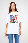 Gintama Baskılı Beyaz Unisex Oversize Tişört - Tshirt