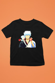 Gintama Baskılı Unisex Siyah Çocuk Tişört - Tshirt