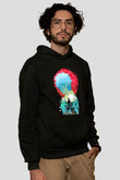 Gintama Baskılı Unisex Siyah Hoodie