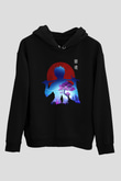 Gintama Baskılı Unisex Siyah Hoodie