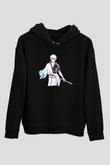 Gintama Baskılı Unisex Siyah Hoodie