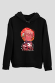 Gintama Baskılı Unisex Siyah Hoodie