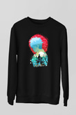 Gintama Baskılı Unisex Siyah Sweatshirt