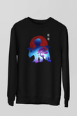 Gintama Baskılı Unisex Siyah Sweatshirt