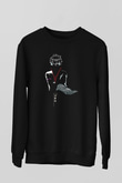 Gintama Baskılı Unisex Siyah Sweatshirt