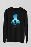 Gintama Baskılı Unisex Siyah Sweatshirt
