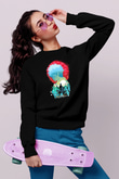 Gintama Baskılı Unisex Siyah Sweatshirt