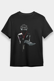 Gintama Baskılı Unisex Siyah Tişört - Tshirt