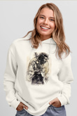 Gitarist Beyaz Unisex Kapüşonlu Sweatshirt