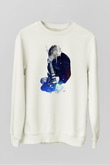Gitarist Beyaz Unisex Sweatshirt