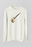 Gitarist Beyaz Unisex Sweatshirt