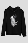 Gitarist Siyah Unisex Kapşonlu Sweatshirt