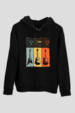 Gitarist Siyah Unisex Kapüşonlu Sweatshirt