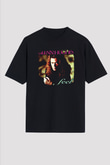 Glenn Hughes Baskılı Unisex Siyah Oversize Tişört