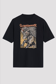 Gloryhammer Baskılı Unisex Siyah Oversize Tişört - Tshirt