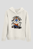 Go Kart Tony Baskılı Unisex Beyaz Hoodie