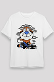 Go Kart Tony Baskılı Unisex Beyaz Tişört