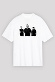 Godflesh Baskılı Unisex Beyaz Oversize Tişört