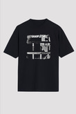 Godflesh Baskılı Unisex Siyah Oversize Tişört