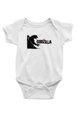 Godzilla Baskılı Beyaz Unisex Bebek Body - Zıbın