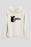 Godzilla Beyaz Unisex Hoodie