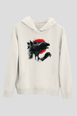 Godzilla Beyaz Unisex Hoodie