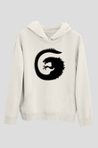 Godzilla Beyaz Unisex Hoodie