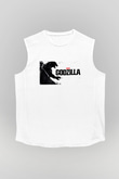 Godzilla Beyaz Unisex Kolsuz Tişört