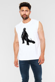 Godzilla Beyaz Unisex Kolsuz Tişört
