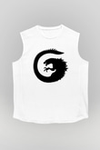 Godzilla Beyaz Unisex Kolsuz Tişört