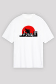 Godzilla Beyaz Unisex Oversize Tişört T-Shirt
