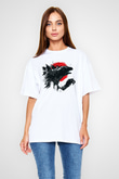 Godzilla Beyaz Unisex Oversize Tişört T-Shirt