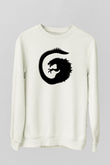 Godzilla Beyaz Unisex Sweatshirt