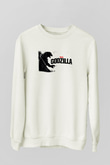 Godzilla Beyaz Unisex Sweatshirt