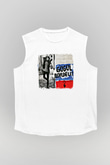 Gogol Bordello Baskılı Unisex Beyaz Kolsuz Tişört