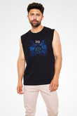 Gojira Baskılı Unisex Siyah Kolsuz Tişört