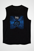 Gojira Baskılı Unisex Siyah Kolsuz Tişört