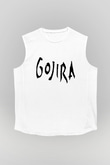 Gojira Beyaz Unisex Kolsuz Tişört