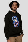 Goku Baskılı Unisex Siyah Hoodie
