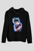 Goku Baskılı Unisex Siyah Hoodie