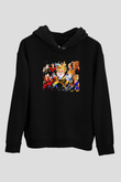 Goku Baskılı Unisex Siyah Hoodie